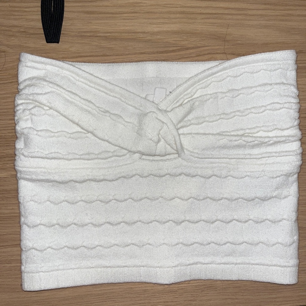 Aerie White Sweater Tube Top XS